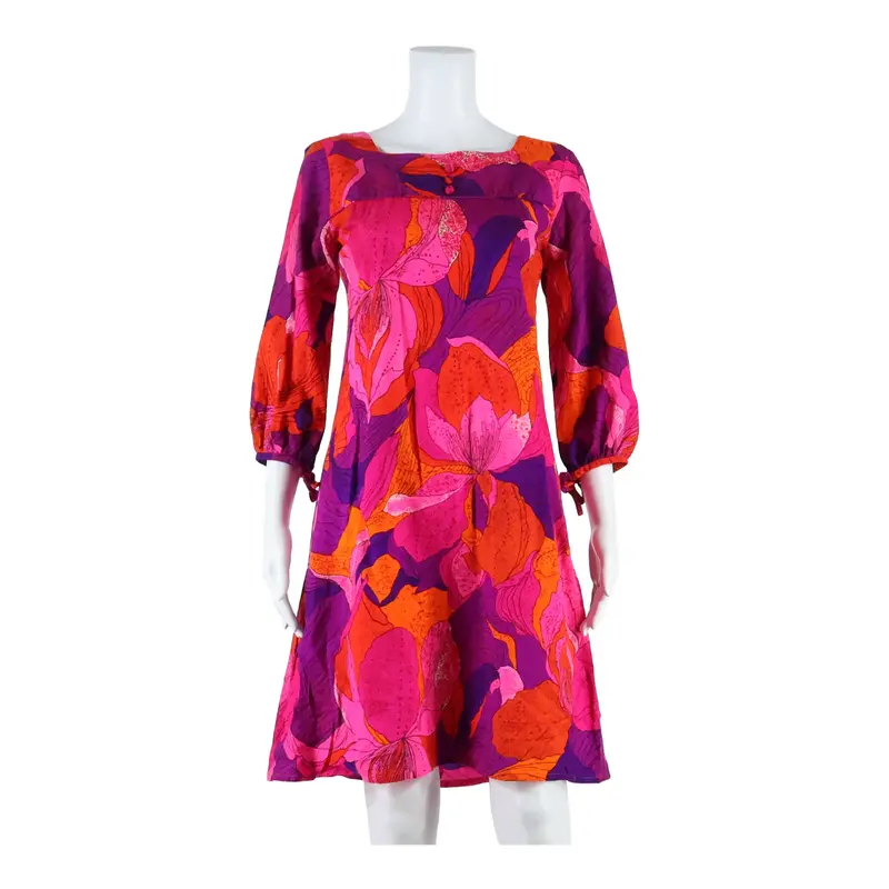 HAWAIIAN SURF Womens Shift Dress Pink Floral Knee Length S