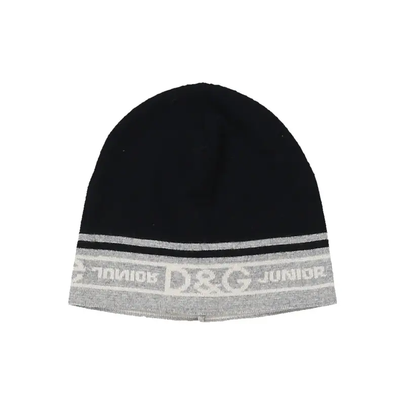 8- 10 Years Dolce & Gabbana Beanie - Small Black Wool Blend | Size: small