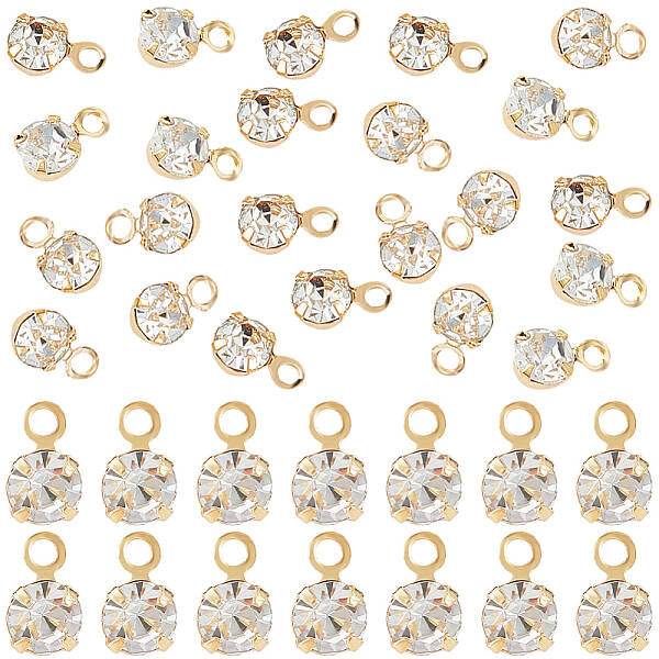 50Pcs Brass Rhinestone Charms