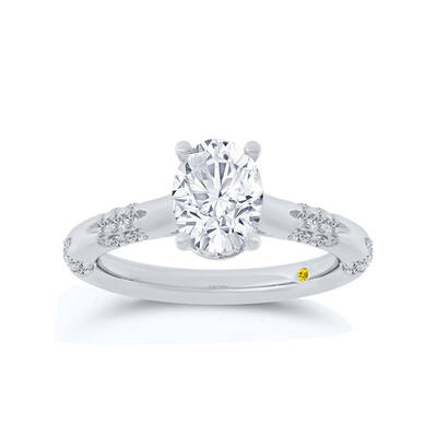 Quell Petite Hidden Halo Oval Lab Grown Diamond Engagement Ring | 18K White Gold 2 1/2 CT. TW.