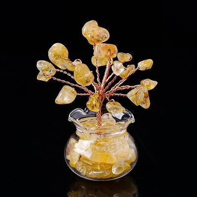 Natural Yellow Quartz Chips Tree Decorations