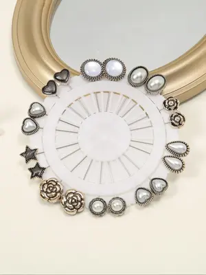 Women's Vintage Mixed Style Brooch, Fashionable Pearl & Rhinestone Decorated Brooch, Clothes Accessories for Women & Girls