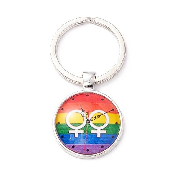 Pride Style Glass Keychain