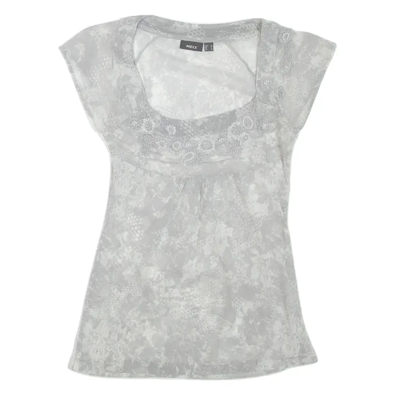 MEXX Sheer Womens Printed Top Grey Floral M