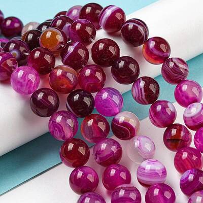 Natural Striped Agate/Banded Agate Bead Strands