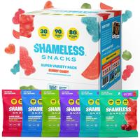 Shameless Snacks Variety Pack – Keto & Vegan Gummies (6 Bags), 3g Net Carbs, 3g Sugar, Gluten-Free, 70 calories per bag