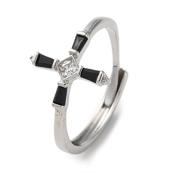 Brass with Cubic Zirconia Adjustable Rings