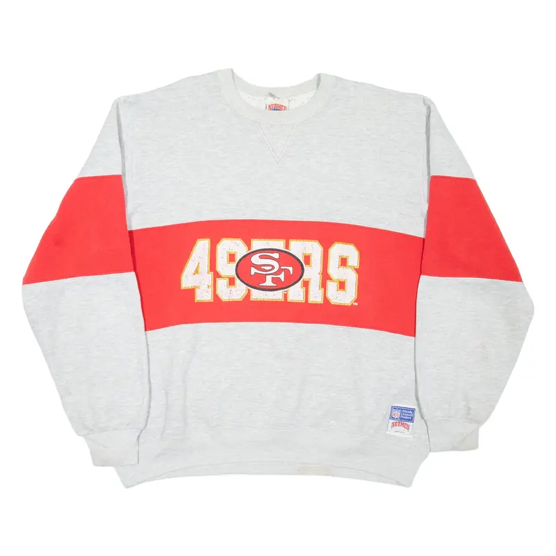 NUTMEG San Francisco 49ers NFL Mens Sweatshirt Grey 90s XL
