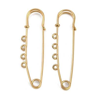 Ion Plating(IP) 304 Stainless Steel Safety Pins Brooch Findings