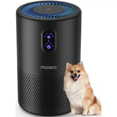 MOOKA Air Purifiers for Home Large Room up to 1076ft², H13 True HEPA Air Filter Cleaner, Odor Eliminator, Remove Smoke Dust ...
