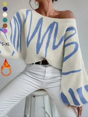 Autumn Winter Loose Fit Batwing Sleeve Knit Sweater, Casual High-End Look Women's Pullover, Easy Pairing Ladies Fashion Top