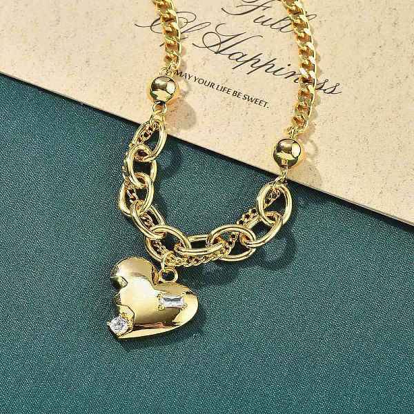 Brass Micro Pave Clear Cubic Zirconia Charm Bracelets