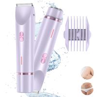 2 in 1 Electric Bikini Shaver Trimmer for Women, Rechargeable Shaver Machine with LED Display, Detachable Head Shaver Razor, ...