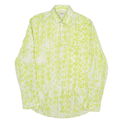 KENZO Slim Fit Mens Shirt Green Floral Long Sleeve M