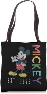 Disney Mickey Mouse Est 1928 Rainbow Lettering Tote Bag