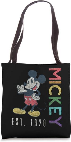 Disney Mickey Mouse Est 1928 Rainbow Lettering Tote Bag