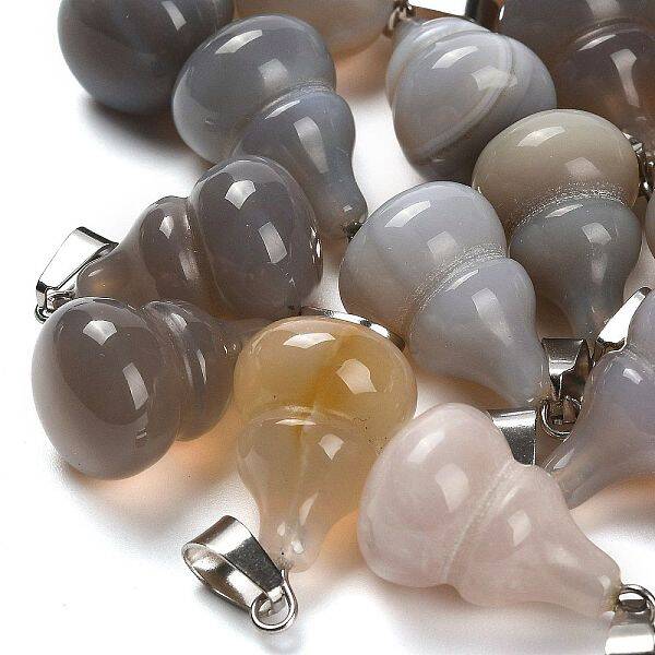 Natural Grey Agate Pendants