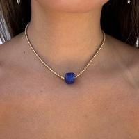 LIMITED EDITION DARK BLUE BEAD Protect Your Power Chakra Choker