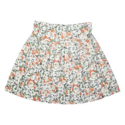 Womens Pleated Skirt White Midi Floral 2XL