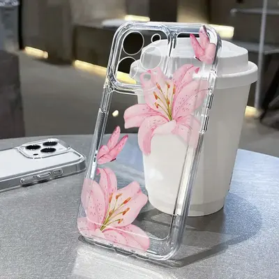 Chic Lily Charm TPU Pattern Phone Case for iPhone 17 15 16 14 Pro Max 13 12 11 XR XS Plus Air  Anti-Yellowing Shockproof Prot...