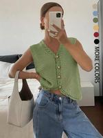 Women's Plain Button Front Knitting Cardigan, Casual Crochet Cardigan for Summer, Fashion Women's Knitwear for Daily Wear, Wo...