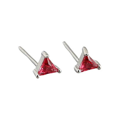 Geometric Triangle Cubic Zirconia Stud Earrings