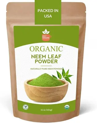 Neem Powder β 4 oz. - Certified USDA Organic -Non-GMO - Fresh Dried Neem Leaves Powder for Healthy Hair and Skin - Azadirac...
