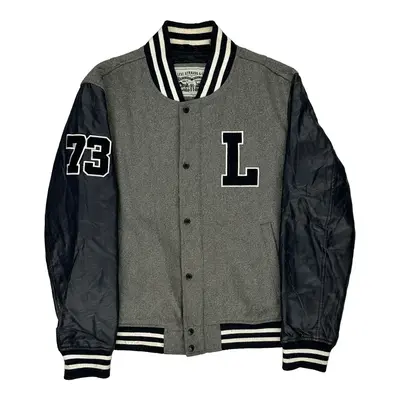 Letterman Levis College Varsity Jacket - XL Black Polyester Blend