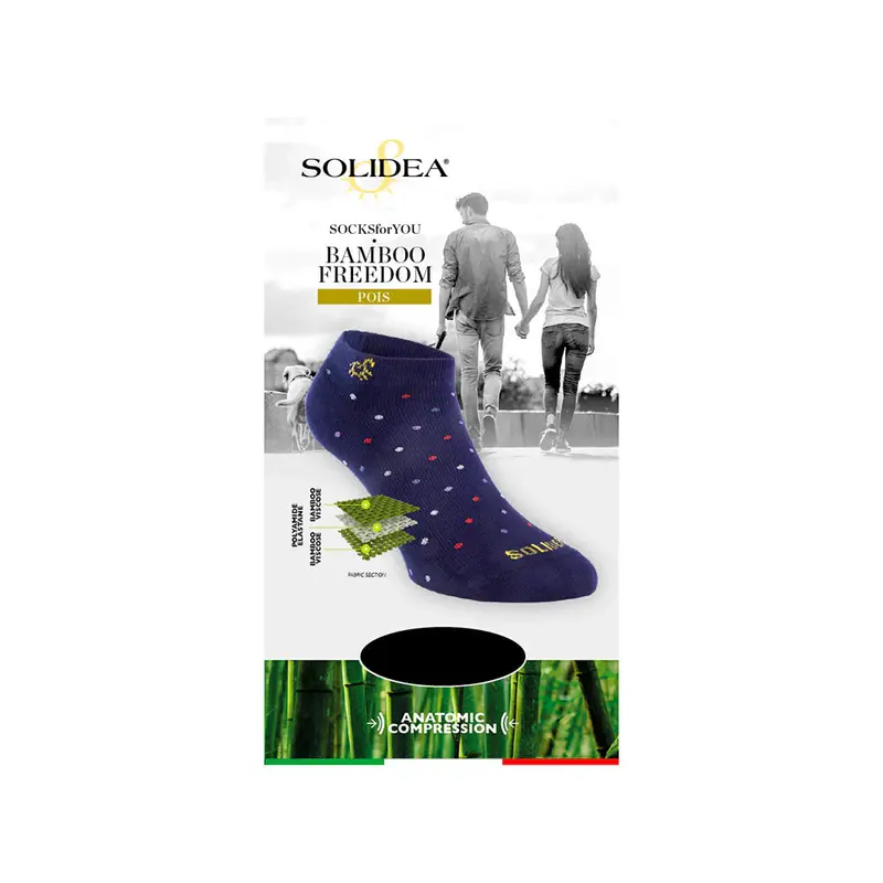 Solidea Socks for you Bamboo Freedom Pois Socks Breathable Fabric Navy Blue 3L