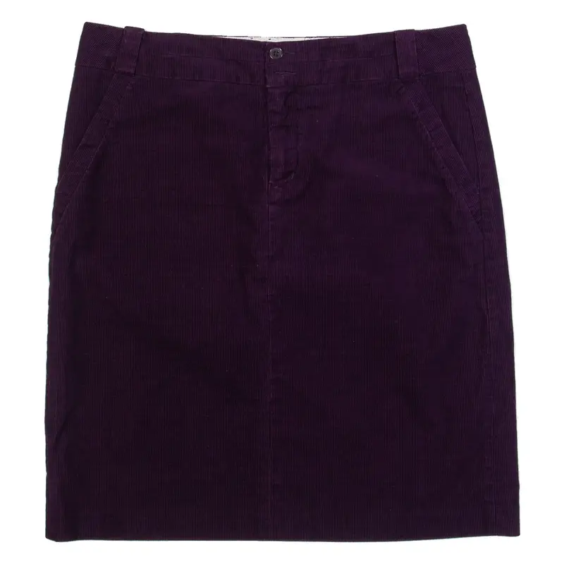 JIGSAW Womens Straight Skirt Purple Knee Length Corduroy M