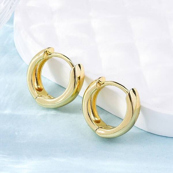 Brass Huggie Hoop Earrings