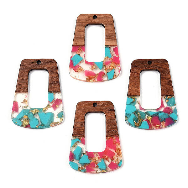 Transparent Resin & Walnut Wood Pendants