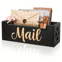 Wooden Mail Organizer, Wall Mounted Or Desktop Organizer, Rustic Mail Organizer for Wall, Office Mail Holder for Desk, Home O...