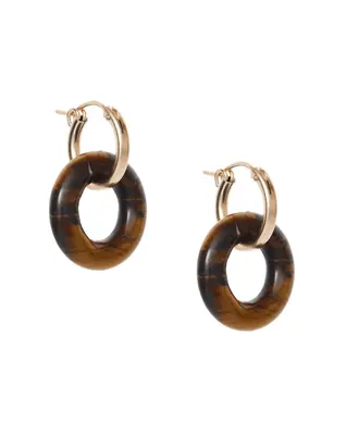 Cerceau Hoops | Gemstone: Tiger's Eye | Metal Color: Gold