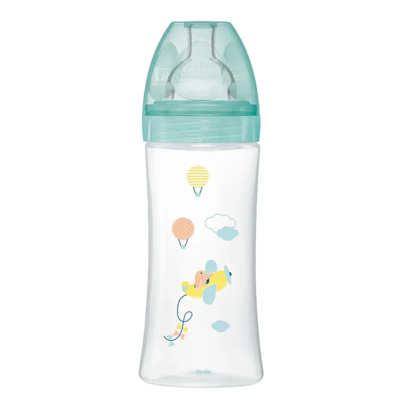 Dodie Anti-Colic Feeding Bottle Plate Teat - +6 Months - 3 Course - Airplane - 330ml