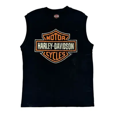 Huntington Harley Davidson Graphic Vest - Large Black Cotton