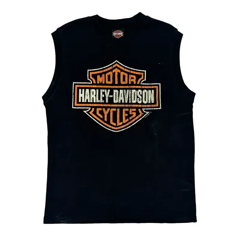Huntington Harley Davidson Graphic Vest - Large Black Cotton