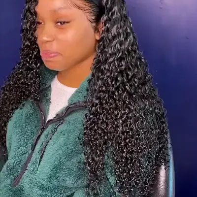 Best Jerry Curly Brazilian Virgin Human Hair 3 Bundles With Frontal-AshimaryHair.com