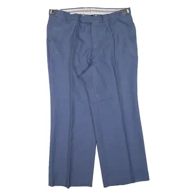 KLOPMAN Mens Trousers Blue Regular Straight 90s W34 L27