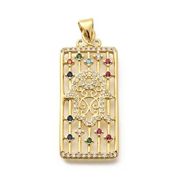 Rack Plating Brass Micro Pave Cubic Zirconia Pendants