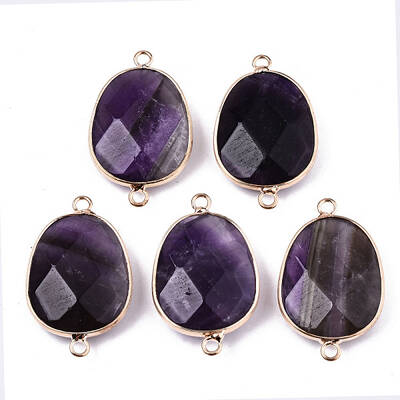 Natural Amethyst Links Connectors