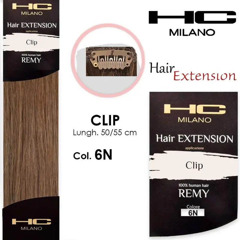 Hc milano extension 3 clips remy width 14-16cm length 50cm col.6n beige 7,013
