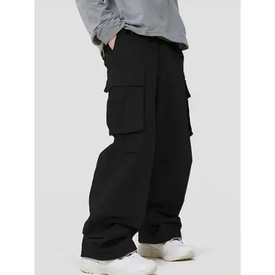 Boy's trendy cargo pants: elastic waist, flap pockets, loose casual baggy fit. Comfy, durable & on-point. #KidsCargoVibes #Bo...