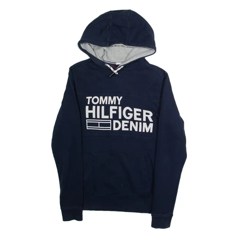 TOMMY HILFIGER Mens Blue Hoodie S