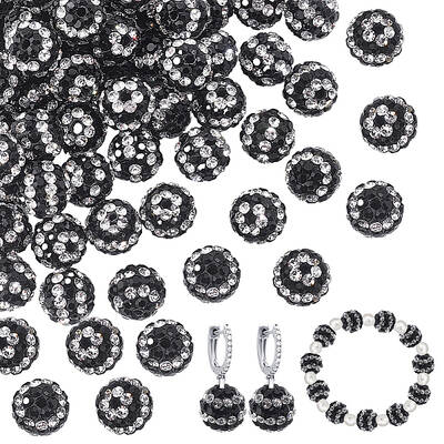50Pcs Polymer Clay Rhinestone Beads
