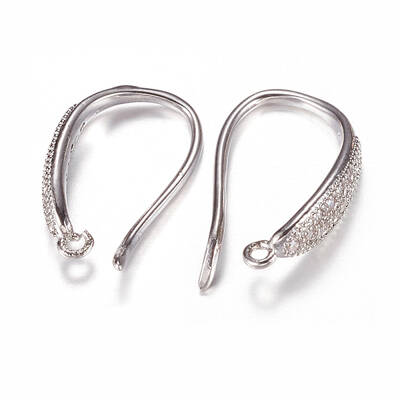 Brass Micro Pave Cubic Zirconia Earring Hooks
