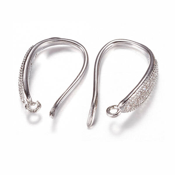 Brass Micro Pave Cubic Zirconia Earring Hooks