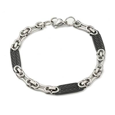 Two Tone 201 Stainless Steel Oval Link Chain Bracelet