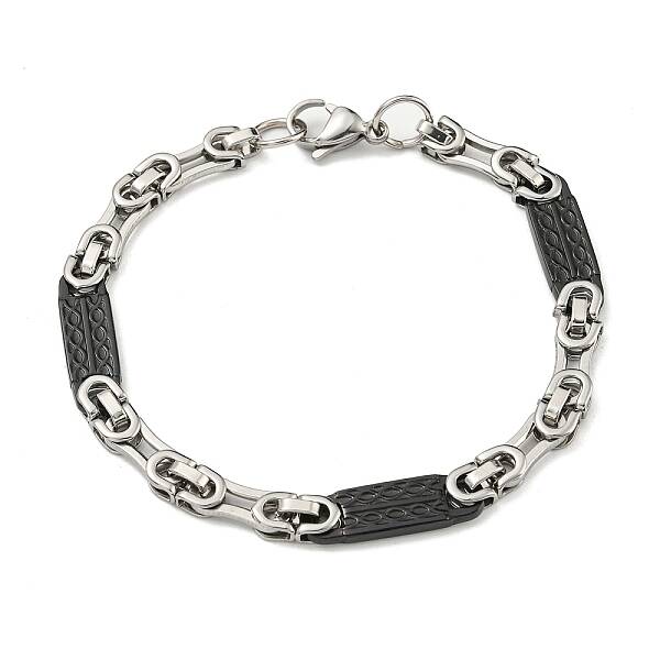 Two Tone 201 Stainless Steel Oval Link Chain Bracelet