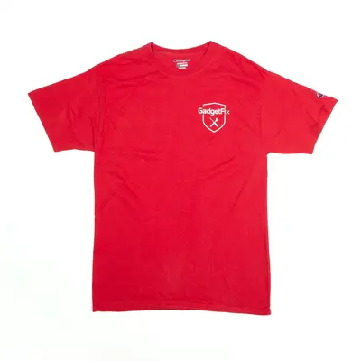 CHAMPION Gadget Fix T-Shirt Red Short Sleeve Mens M